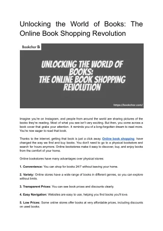 Unlocking the World of Books_ The Online Bookstore Revolution