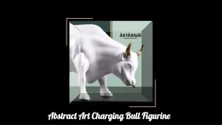 Abstract Art Charging Bull Figurine