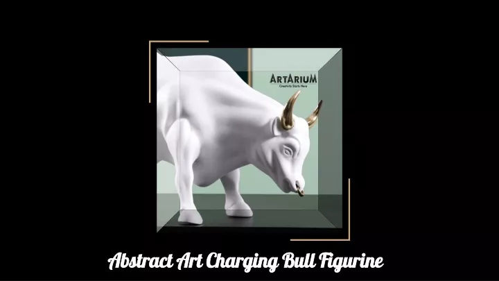 abstract art charging bull figurine