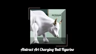 Abstract Art Charging Bull Figurine