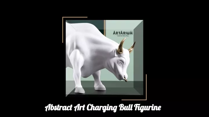 abstract art charging bull figurine abstract
