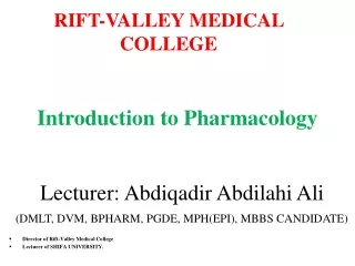 General Pharmacology