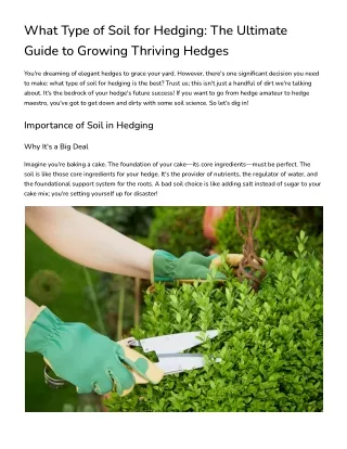 The Ultimate Guide to Growing Thriving Hedges