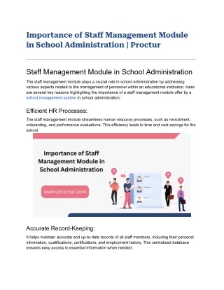 importance of staff management module in school