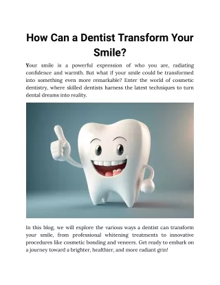 How Can a Dentist Transform Your Smile | Dentist Wollongong