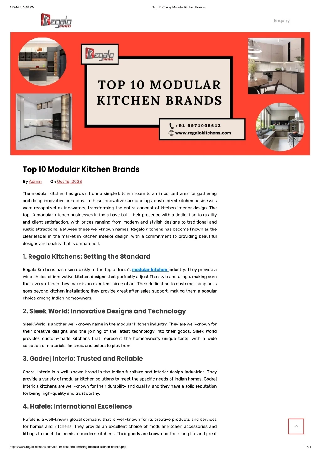 PPT - Top 10 Classy Modular Kitchen Brands PowerPoint Presentation ...