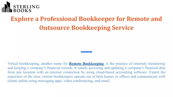 explore a professional bookkeeper for remote