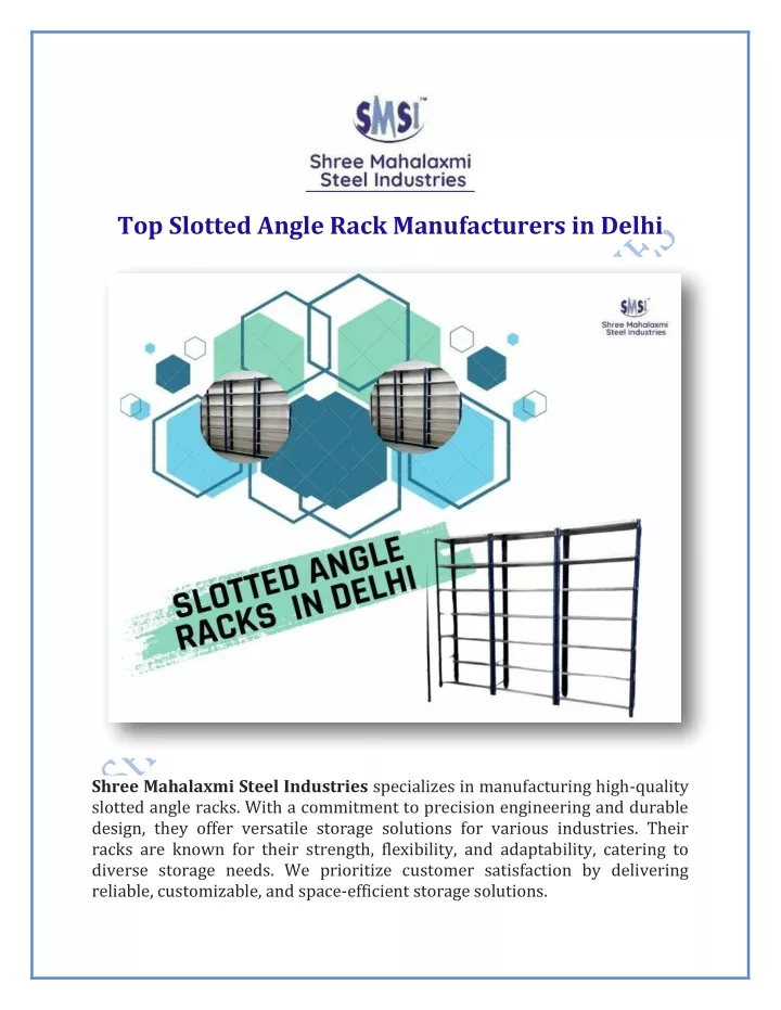 top slotted angle rack manufacturers in delhi