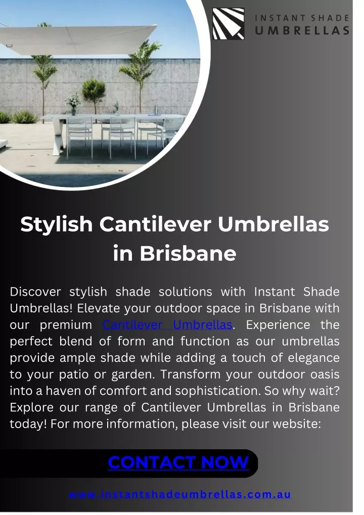 stylish cantilever umbrellas in brisbane