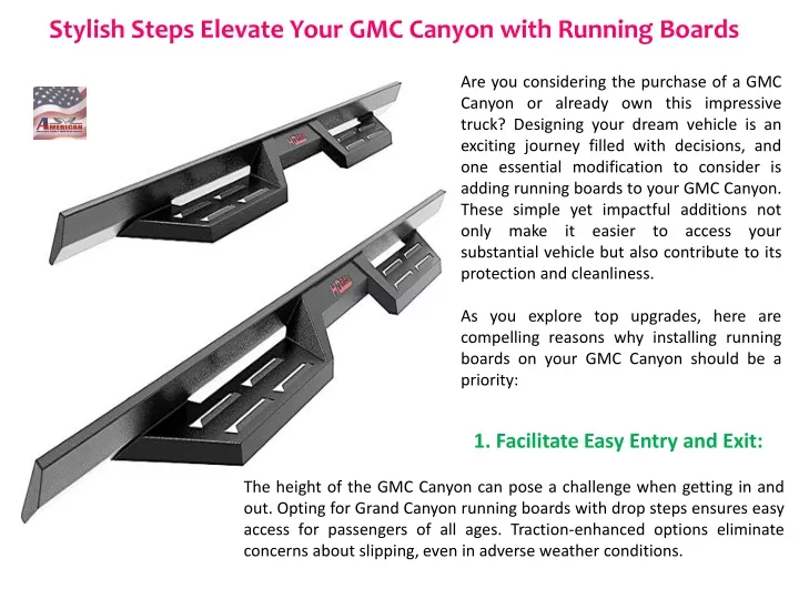 stylish steps elevate your gmc canyon with