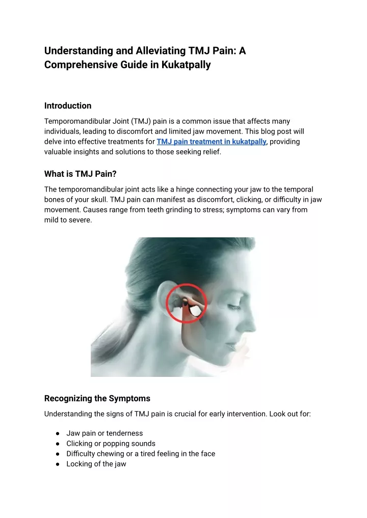 understanding and alleviating tmj pain
