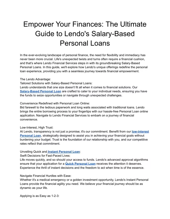 empower your finances the ultimate guide to lendo