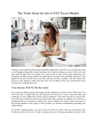 the truth about the job of nyc escort models