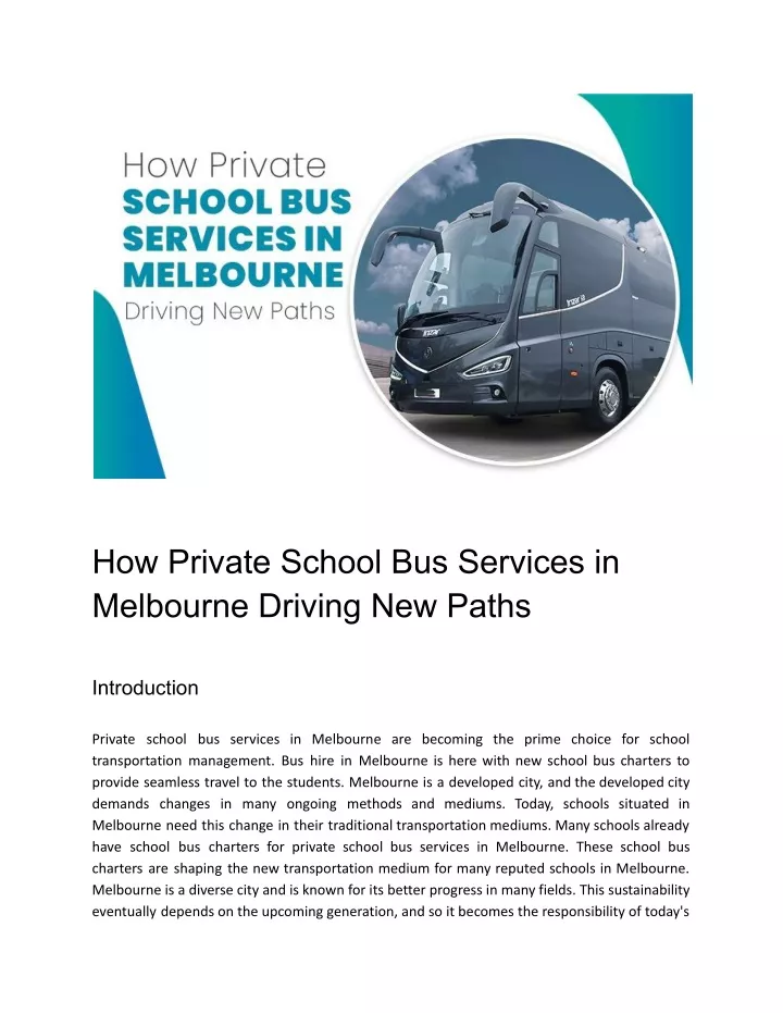 how private school bus services in melbourne