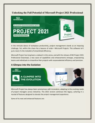 Unlocking the Full Potential of Microsoft Project 2021 Professional