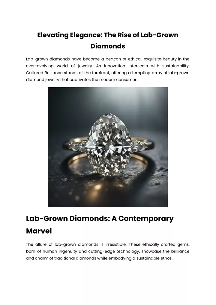 elevating elegance the rise of lab grown diamonds