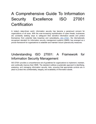 A Comprehensive Guide To Information Security Excellence ISO 27001 Certification (2)