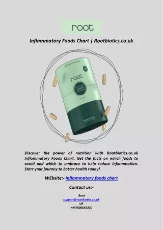 Inflammatory Foods Chart  Rootbiotics co uk