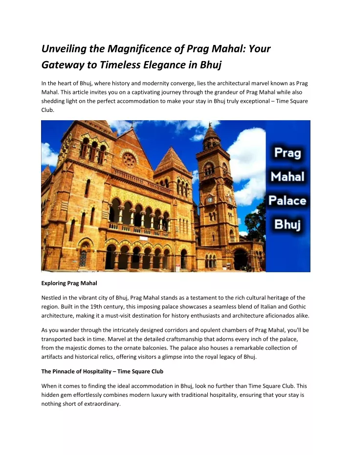 unveiling the magnificence of prag mahal your