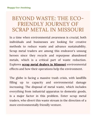 Leading the Way in Eco-Friendly Scrap Metal Disposal