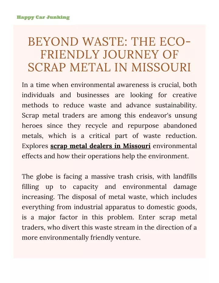beyond waste the eco friendly journey of scrap