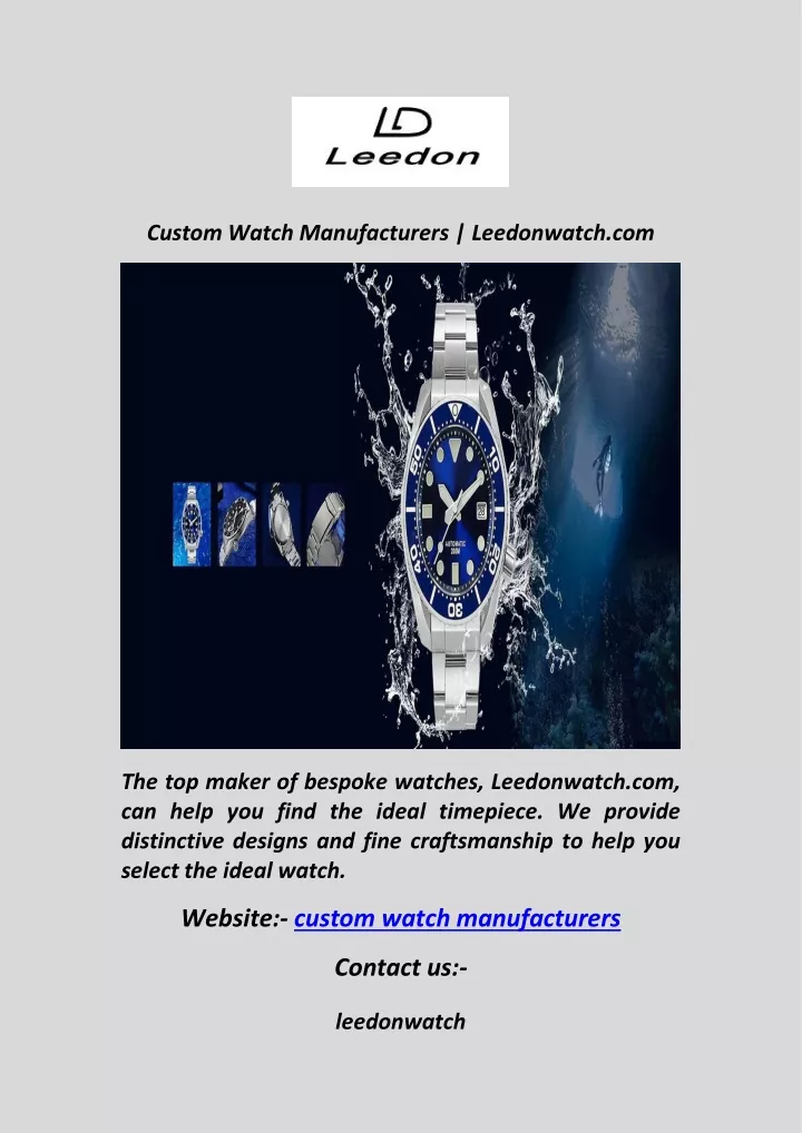 custom watch manufacturers leedonwatch com