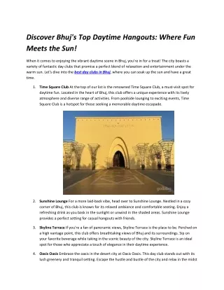 discover bhuj s top daytime hangouts where