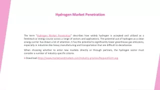 Hydrogen Market Penetration