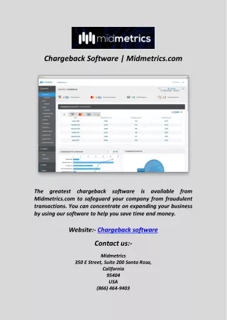 Chargeback Software  Midmetrics com