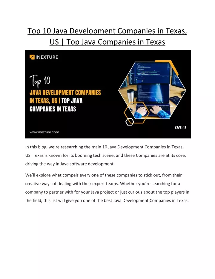 top 10 java development companies in texas