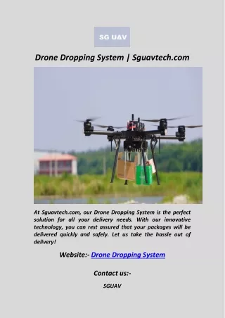 Drone Dropping System  Sguavtech com