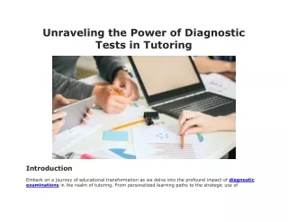 Expert Diagnostic Examination Services at The Tutor Company