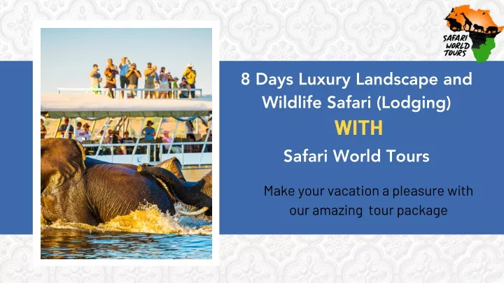 8 days luxury landscape and wildlife safari