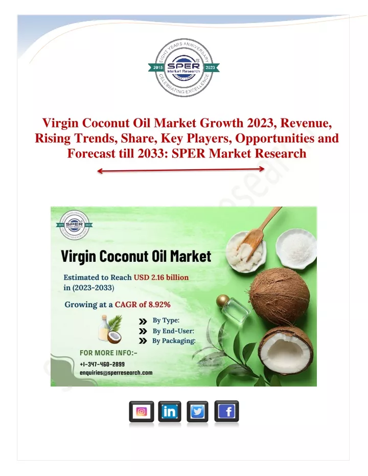 virgin coconut oil market growth 2023 revenue
