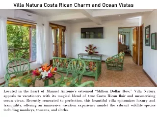 Villa Natura Costa Rican Charm and Ocean Vistas