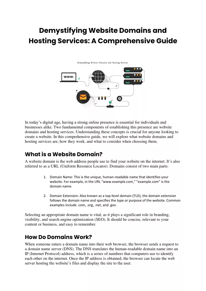 demystifying website domains and hosting services
