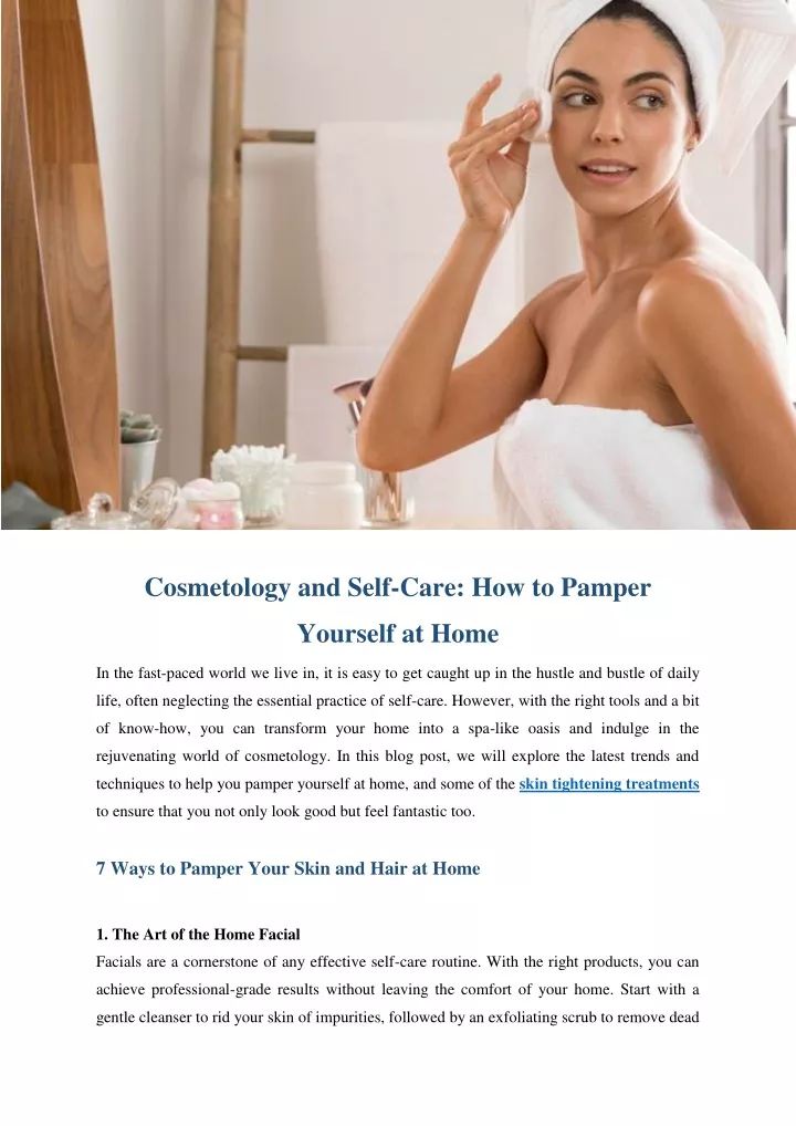 cosmetology and self care how to pamper