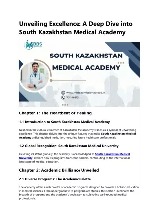 South Kazakhstan Medical Academy's Reach Across Borders