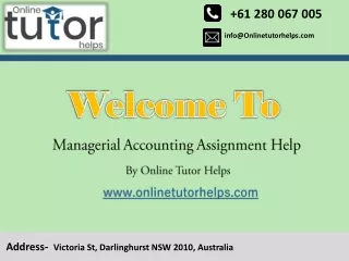 Managerial Accounting Assignment Help