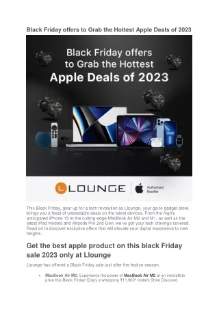 Black Friday offers to Grab the Hottest Apple Deals of 2023