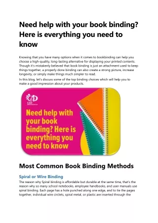Need help with your book binding? Here is everything you need to know