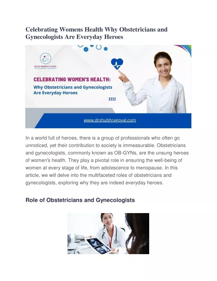 celebrating womens health why obstetricians