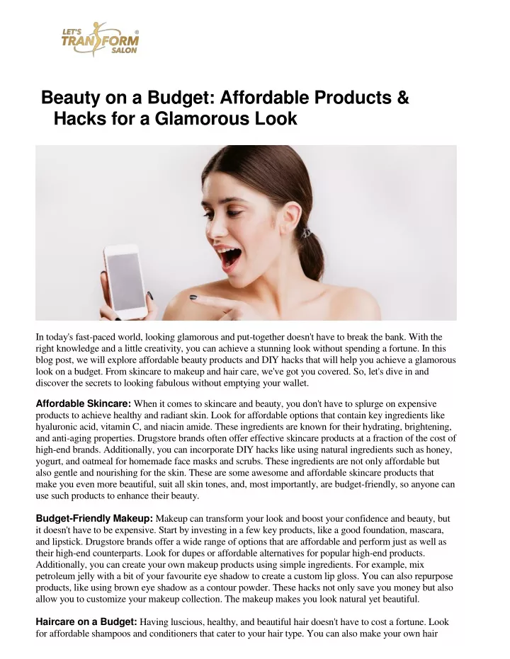 beauty on a budget affordable products hacks