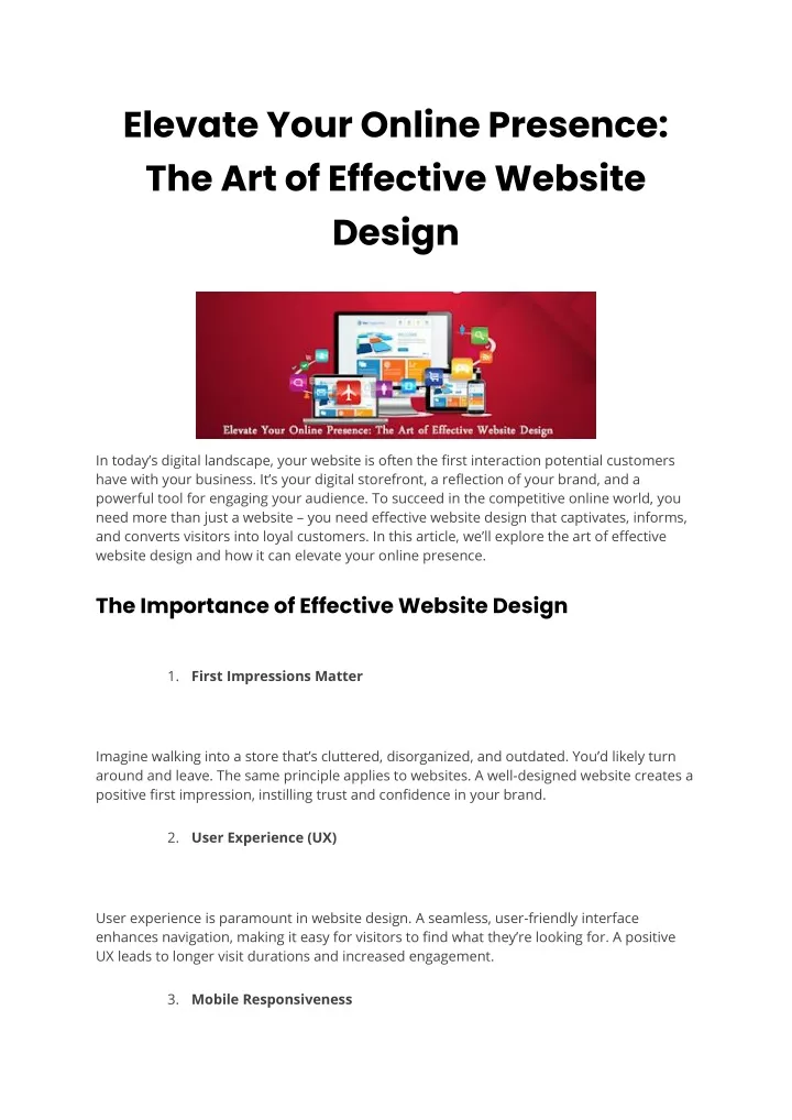 elevate your online presence the art of effective