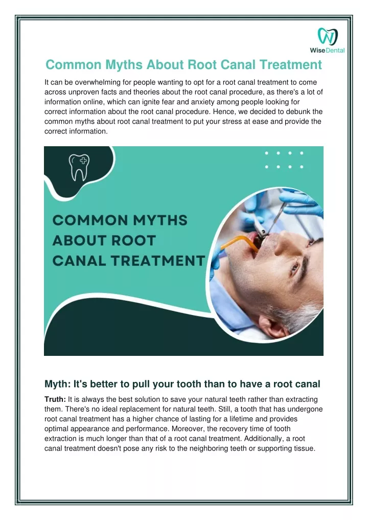 common myths about root canal treatment
