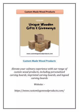 Custom Made Wood Products | Customlogowoodproducts.com