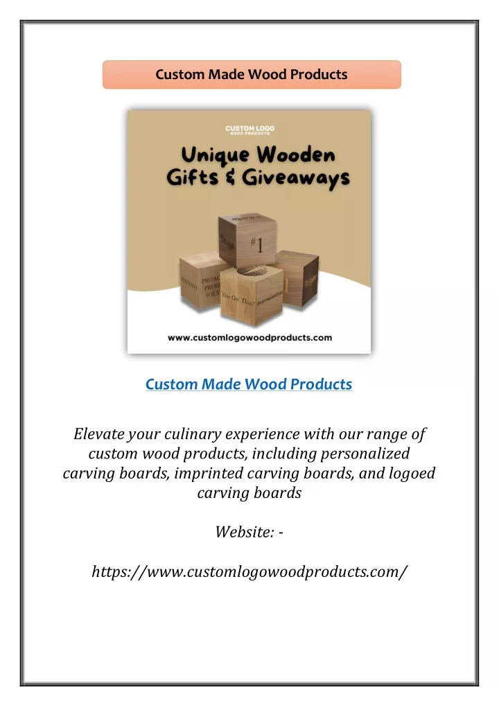 custom made wood products