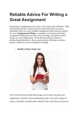 reliable advice for writing a great assignment