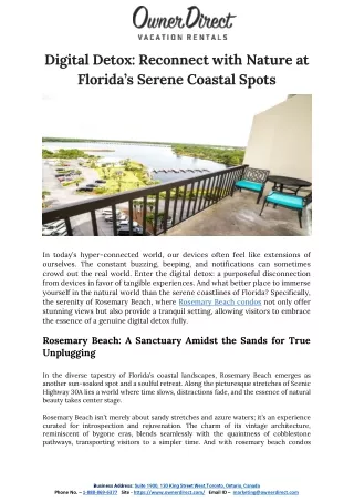 Digital Detox - Reconnect with Nature at Florida’s Serene Coastal Spots