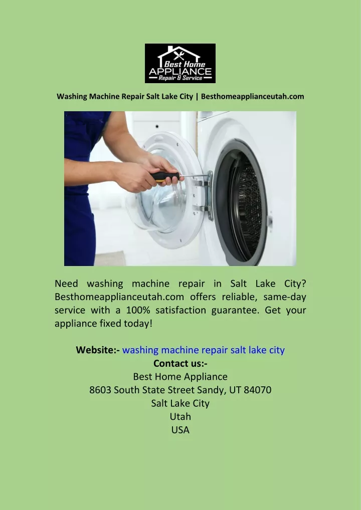 washing machine repair salt lake city